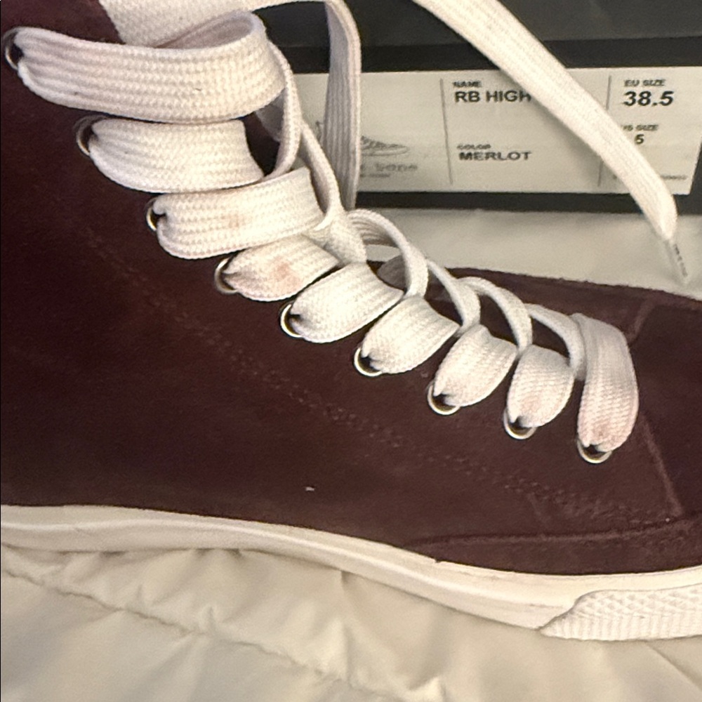 Rag & Bone RB High Top Suede Sneakers - Merlot - Picture 9 of 14